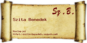 Szita Benedek névjegykártya