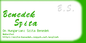 benedek szita business card